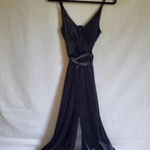 H&M Black Velvet Jumpsuit